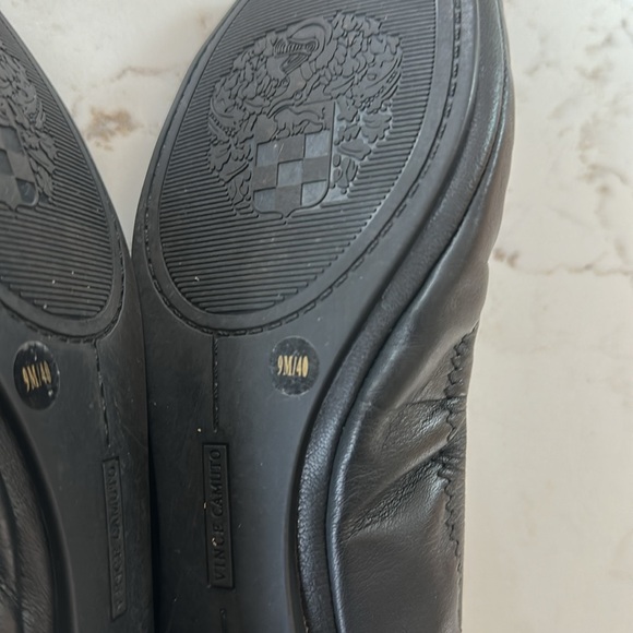 Women’s Leather Black Flats Vince Camuto Size 9 preowned - Picture 4 of 6